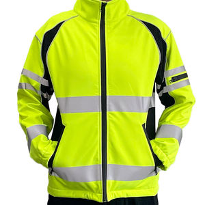 Custom Warm Windproof Engineering <b>High</b> <b>Visibility</b> Reflective Safety <b>Jackets</b> <b>Softshell</b> with Pocket UV Printed Unisex - Product Image 4