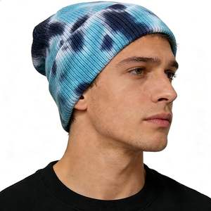 Chapeau en acrylique tie-dye tendance, vente en gros, bonnet personnalisé unisexe, chapeau tricoté chaud pour l'hiver - Product Image 6