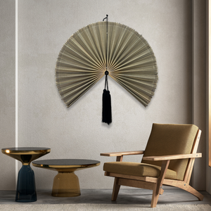 Ventilateur mural en bambou de haute qualité, noir et gris, ventilateur suspendu, style Japandi Wabi Sabi, ventilateur en bambou fabriqué par KingCraftViet - Product Image 5