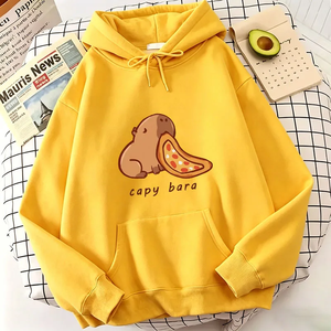 Sudadera con Capucha con Estampado de Gato Capibara Kawaii de los 90, Sudadera Divertida con Diseño de Gato, Sudadera Informal para Hombre y Mujer - Product Image 1