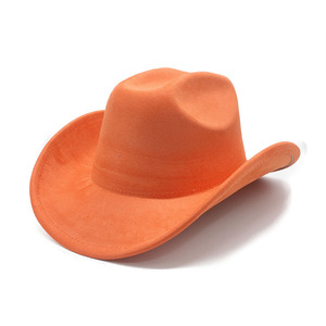 Sombreros Vaqueros Anchos de Ala Ancha Estilo Vintage Nuevos para Hombre, Venta al por Mayor, Sombreros de Vaquero Ajustables de Fieltro y Ante para Adultos - Product Image 4