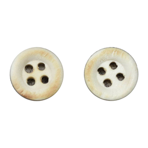 กระดุมไม้เผาสีขาวทรงกลม 9 มม. แบบ 4 รู ยี่ห้อ QIANXUN พร้อมกระดุมเล็กสีเหลืองเผาสำหรับเสื้อและกระโปรง งานฝีมือจากวัสดุธรรมชาติ - Product Image 2