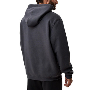 Sweat-shirt à capuche gris foncé pour homme, coupe régulière, en polaire, couleur unie, pull décontracté avec poche avant, vêtement d'automne - Product Image 2