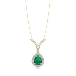 REYES Precio al por Mayor Collares con Colgante de Plata de Ley 925 y Moissanita, Corte Pera, Gema Esmeralda, Joyería Fina para Mujer - Product Image 6