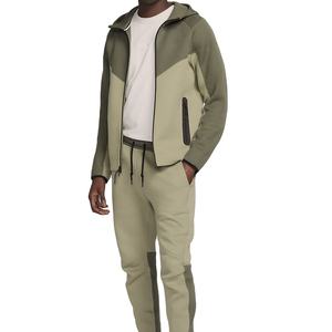 Venta caliente al por mayor entrenamiento personalizado Jogging deporte al aire libre gimnasio Fitness conjuntos Full Zip Hoodie chándal para hombres 2024 - Product Image 1