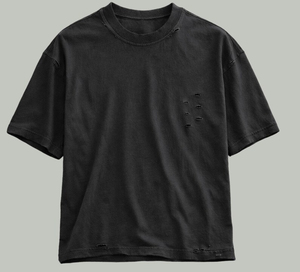 T-shirt Homme Streetwear Vintage Effet Usé Léger Coton Haute Qualité Matière Personnalisable Couleur Unie Personnalisée Effet Vieilli - Product Image 5