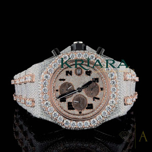 Montre pour homme en acier inoxydable Mossinate de qualité supérieure, diamants de haute qualité, mouvement mécanique de luxe haut de gamme, verre Hip Ho - Product Image 3