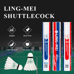 Volants de <span class=keywords><strong>badminton</strong></span> LING-MEI 10 pour camp d'été - Volants d'entraînement robustes en plumes d'oie pour l'entraînement junior, vitesse 77 76 75 - Product Image 5