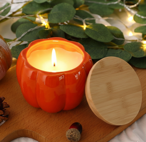 Bougie en pot parfumée en cire de soja écologique sans fumée, motif citrouille festive, pour Thanksgiving, Noël, les couples, les réunions de famille et les fêtes - Product Image 2