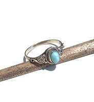 Bague Jaura Jewels Sleeping Beauty en turquoise, argent sterling 925, sertie de pierres précieuses, forme goutte d'eau, tendance chrétienne