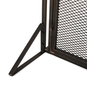 Paravent de protection pliable en métal à double porte pour foyer, résistant à la chaleur, anti-étincelles, pour cheminée industrielle - Product Image 4