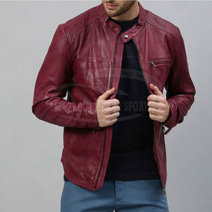Meilleur prix Veste tendance en cuir à manches longues pour hommes de haute qualité Style Streetwear Matériau tricoté personnalisé Concevez votre propre hiver - Product Image 4