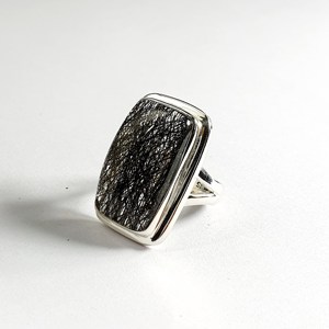 Chunky 10.6 Grams Black <b>Quartz</b> Crystal <b>Ring</b> - Product Image 1