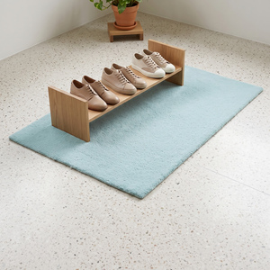 Tapis d'intérieur en laine bleu clair, shaggy, tufté à la main, antidérapant, à poils moyens, doux et moelleux, pour chambre à coucher, salon, maison moderne - Product Image 4