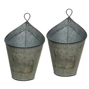 Juego de 3 macetas de pared metálicas premium, decoración colgante para interiores, macetas de pared metálicas galvanizadas semicirculares para decoración del hogar - Product Image 6