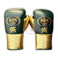 Guantes de Boxeo Personalizables No Boxing No Life, de Cuero Genuino, con Cierre de Gancho y Cordones, Agarre Elástico, Secado Rápido, Transpirables, para Entrenamiento