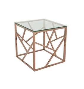 Table d'appoint en métal en forme de tambour, finition cuivre antique et design martelé, table basse de bonne qualité, en promotion - Product Image 6