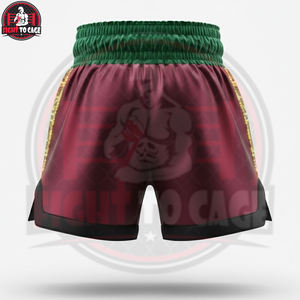 FIGHT CAGE GEARS Édition Or Bordeaux Qualité Supérieure Nouvelle Arrivée Short de Boxe Personnalisé en Polyester Respirant Équipement d'Entraînement - Product Image 2