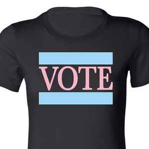 Camiseta gráfica con estampado de mujeres votando, color azul claro, manga corta, algodón, informal, ropa de calle de verano, camiseta con logotipo personalizado - Product Image 4