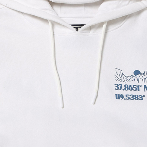 Custom <b>Men</b>’s <b>White</b> Pullover Hoodie with Mountain Coordinate Chest Print and Kangaroo Pocket Casual <b>Sweatshirt</b> - Product Image 6