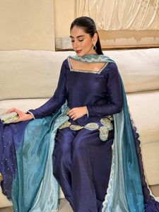 ชุดทำจากผ้าฝ้ายธรรมชาติชุดเล่น Salwar สำหรับผู้หญิงชุดถักไม่เหมือนใคร - Product Image 4