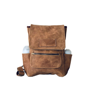 Luxury Genuine <b>Leather</b> Diaper <b>Backpack</b> Waterproof Baby Nappy Bag Medium <b>Small</b> Capacity Travel Changing Bag Stylish Mom Dad - Product Image 5