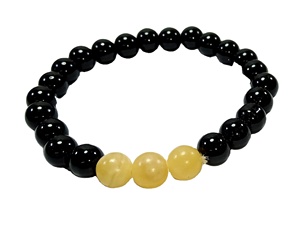 <b>Bracelet</b> Black Agate & Citrin Beads Stone <b>Bracelet</b> <b>Crystal</b> Gemstone Fashion Jewelry Men and Women Gift Energy Meditation - Product Image 5