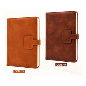 Agenda en cuir PU avec fermeture à sangle pour le bureau, les réunions d'affaires, l'écriture de notes et coffret cadeau personnalisé - Product Image 1