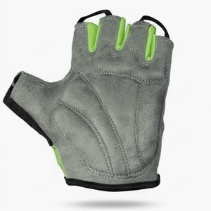 Gants de cyclisme unisexes à demi-doigts, noirs et verts, avec empiècements, ajustement universel, en PU, paume antidérapante, pour sports de plein air - Product Image 2