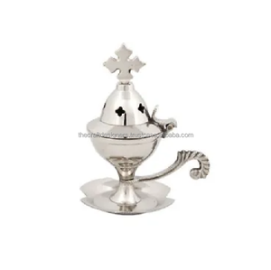 Quemador de incienso de Iglesia recubierto de plata para decoración utilidades religiosas al por mayor Super venta bolsita olidora e incensario - Product Image 1