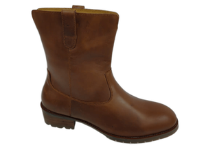 Botas Chelsea de caña baja con punta redonda, sin cordones, parte superior de cuero genuino, suela de goma, entresuela EVA antideslizante, color sólido - Product Image 2