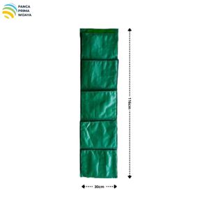 Maceta de pared Vertical de 5 bolsillos de alta calidad, 30x116cm, HDPE UV, diseño minimalista de granja, bolsa de jardín colgante que ahorra espacio para el hogar - Product Image 2