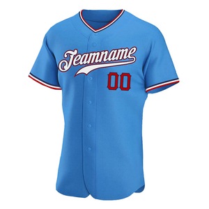 Maillot de baseball personnalisé bicolore 100 % polyester imprimé numériquement avec nom d'équipe et numéro de joueur, haut d'uniforme de softball à manches courtes - Product Image 1