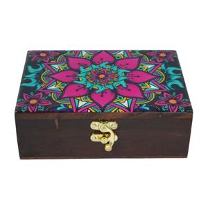 Boîte en bois imprimée de taille standard, boîte à bijoux colorée, boîte de rangement en bois imprimée pour cuisine et salle à manger, vente en gros - Product Image 3