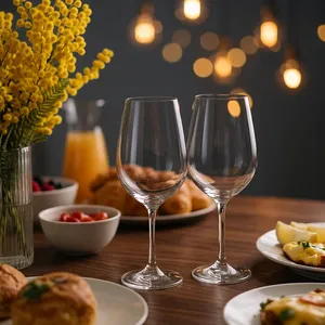 Copas de Vino de Borosilicato Hechas a Mano de 430 ml, Libres de Plomo, Transparentes, con Tallo, para Vino Tinto y Blanco, Reutilizables, Venta al Por Mayor - Product Image 5