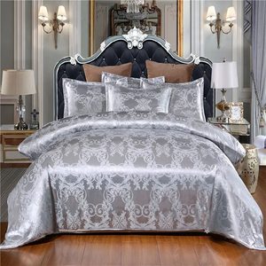 NWK INDUSTRY Wholesale Luxury Jacquard Printed <b>Bed</b> Sheets 4-Piece Bedding <b>Sets</b> with <b>Satin</b> Finish Unisex Home Textile Use - Product Image 1