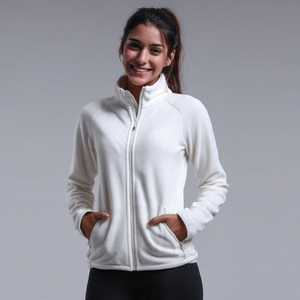 Chaqueta de Forro Polar de Color Sólido para Mujer, Chaqueta de Forro Polar con Cuello Alto, Chaqueta de Invierno Cálida para Mujer - Product Image 3