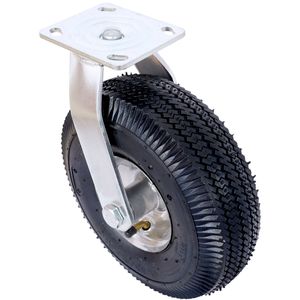 Ruota Girevole Pneumatica da 10 Pollici con Asse da 5/8 Pollici, 2 Pezzi, Piastra Orientabile, Mozzo in Acciaio, Cuscinetti a Sfera, Ruota Centrata a 2 Fori per Facile Mobilità - Product Image 2