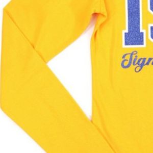 T-shirt à manches longues Sigma Gamma Rho, or et bleu royal, vêtements de sport décontractés, col rond, vêtements d'équipe personnalisés, OEM ODM, vente en gros - Product Image 6