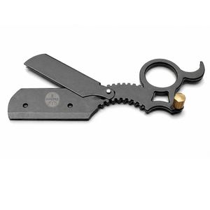 XPERSIS Professional Finger Insert Handle Barber Straight <b>Edge</b> Shaving Razor <b>Black</b> Dragon - Product Image 1