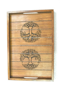 <b>Rustic</b> <b>Wooden</b> Tray for Cofeee Tea Tableware and Dinnerware Set Wholesale Durable <b>Wooden</b> Tray - Product Image 2