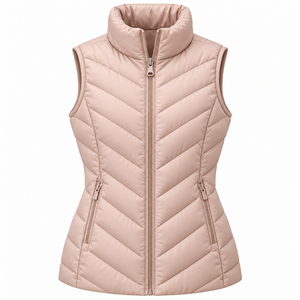 Plus Size Women's Winter Warm Nylon Quilted <b>Puffer</b> <b>Vest</b> with Zipper Closure Sleeveless Breathable & Quick Dry - Product Image 5