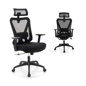 Sedia da Ufficio Ergonomica con Schienale Reclinabile in Rete, Girevole e Regolabile, Comoda Sedia da Lavoro - Product Image 1