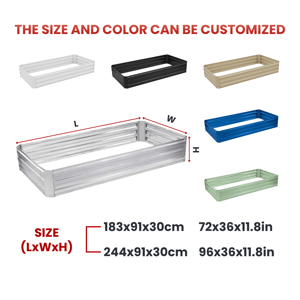 เตียงในสวนทำจากเหล็กชุบสังกะสีขนาดใหญ่สำหรับปลูกผักดอกไม้บ้านและสวนของตกแต่งขายส่ง - Product Image 2