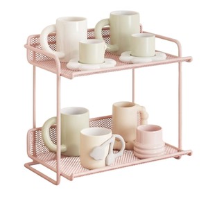 2 Tier Metal Kitchen Countertop Organizer <b>Rack</b> Space Saving Double Layer Standing Cup Holder Mug Drying <b>Rack</b> Reasonable Price - Product Image 3