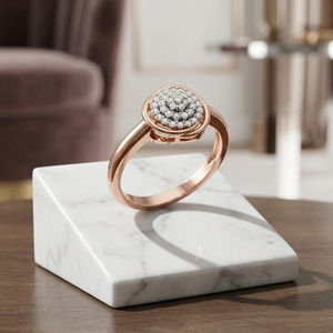 Lab Grown Diamond Cluster <b>Ring</b> 14K Rose Gold Luxury Women's <b>Finger</b> <b>Ring</b> Filled Diamonds for Everyday Wear OEM ODM Wholesale - Product Image 3