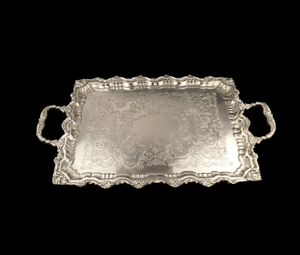 Bandeja de Servicio Metálica de Venta Caliente con Acabado Elegante, Perfecta para Uso en el Hogar, Restaurantes y Exhibición Decorativa en Mesa - Product Image 1