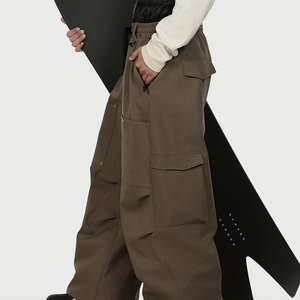 Custom Beige Plus Size Loose Hip Hop <b>Ski</b> Pants Unisex Streetwear Outdoor Cargo Baggy Breathable 10,000mm Waterproof - Product Image 6