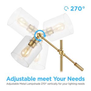 Lampadaire contemporain à abat-jour en arc avec base lourde pour lecture à côté du canapé et éclairage d'ambiance - Product Image 6