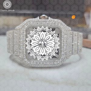 Montre de luxe pour homme Charm, en acier inoxydable, avec lunette sertie de diamants, mouvement mécanique analogique, date automatique, boîtier de 40 mm, étanche 10 bars - Product Image 1